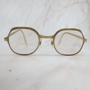 Eyeglasses Frame Women's Gold Metal Full Rim Square Shape 48-22